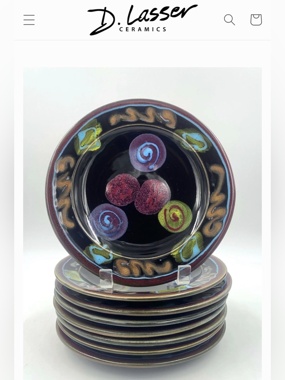 D Lasser Black Out Decorative Ceramic Plate.
